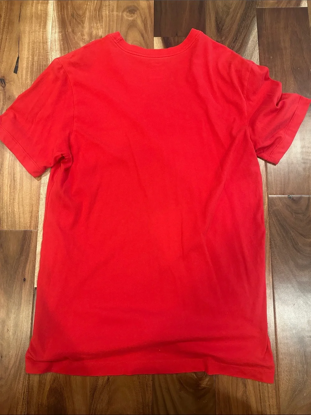 Nike Red Short-Sleeve Dri-FIT Logo Baseball Tee with Black Swoosh Shield